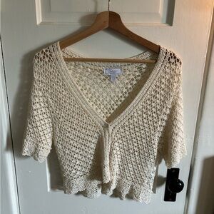 Dressbarn Collection Crochet Crop Cardigan
